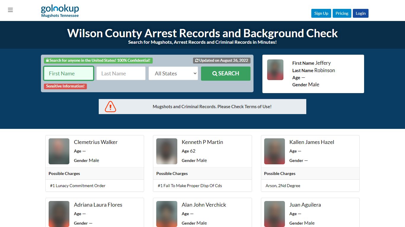 Wilson County Mugshots, Wilson County Arrest Records - GoLookUp